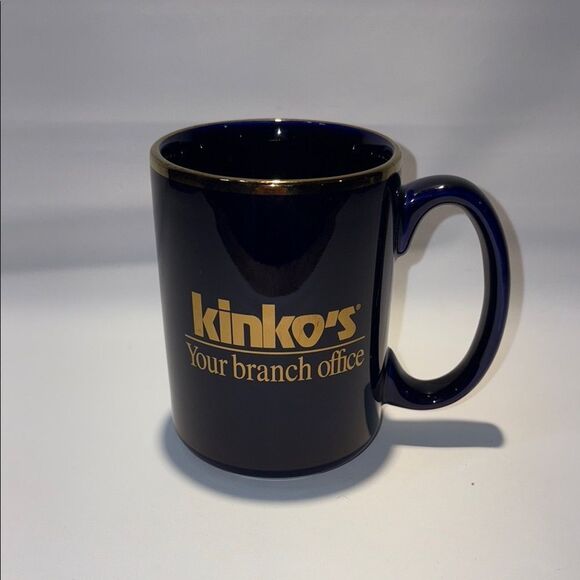 Other - Vintage dark blue and gold Kinko’s coffee mug